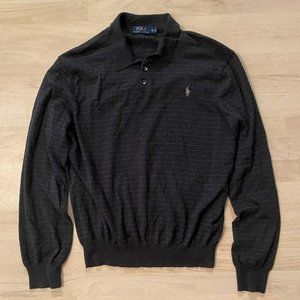 Polo Ralph Lauren grey striped long sleeve polo size XL